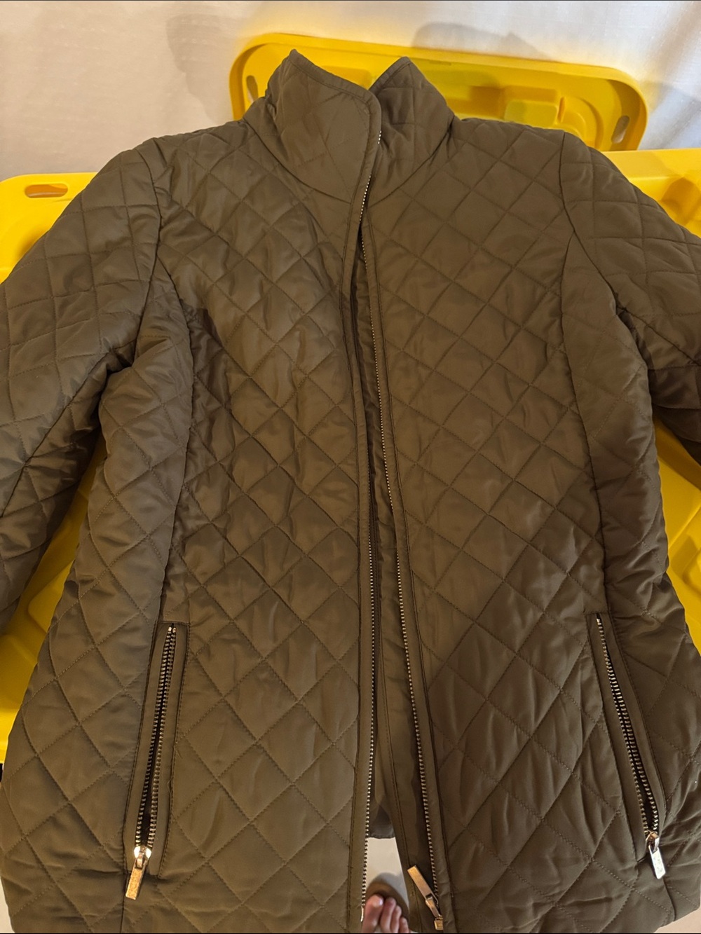 J. Crew Quilted Puffer Jacket in Olive